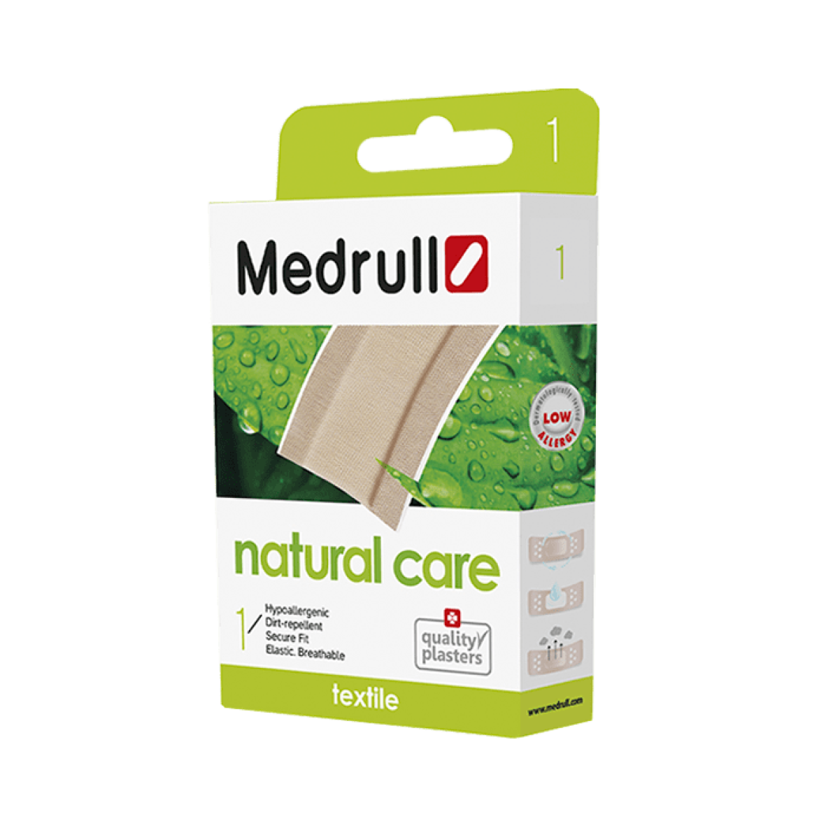 Набір пластирів Medrull "Natural Care textile", на тканинній основі, 50х6см, 1 шт.