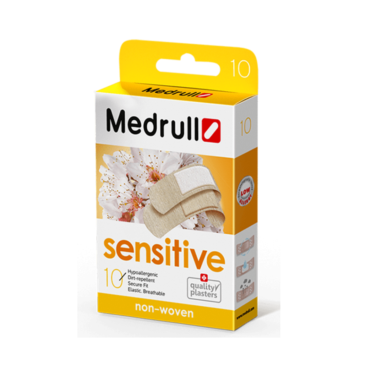 Набір пластирів Medrull "Sensitive", на нетканій основі, 7.2х2.5см, 10 шт.