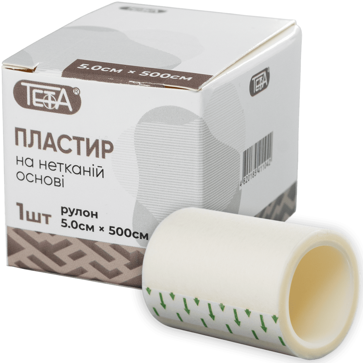 Пластир медичний в рулоні Тета, на нетканій основі, білий, 5.0х500см, білий.