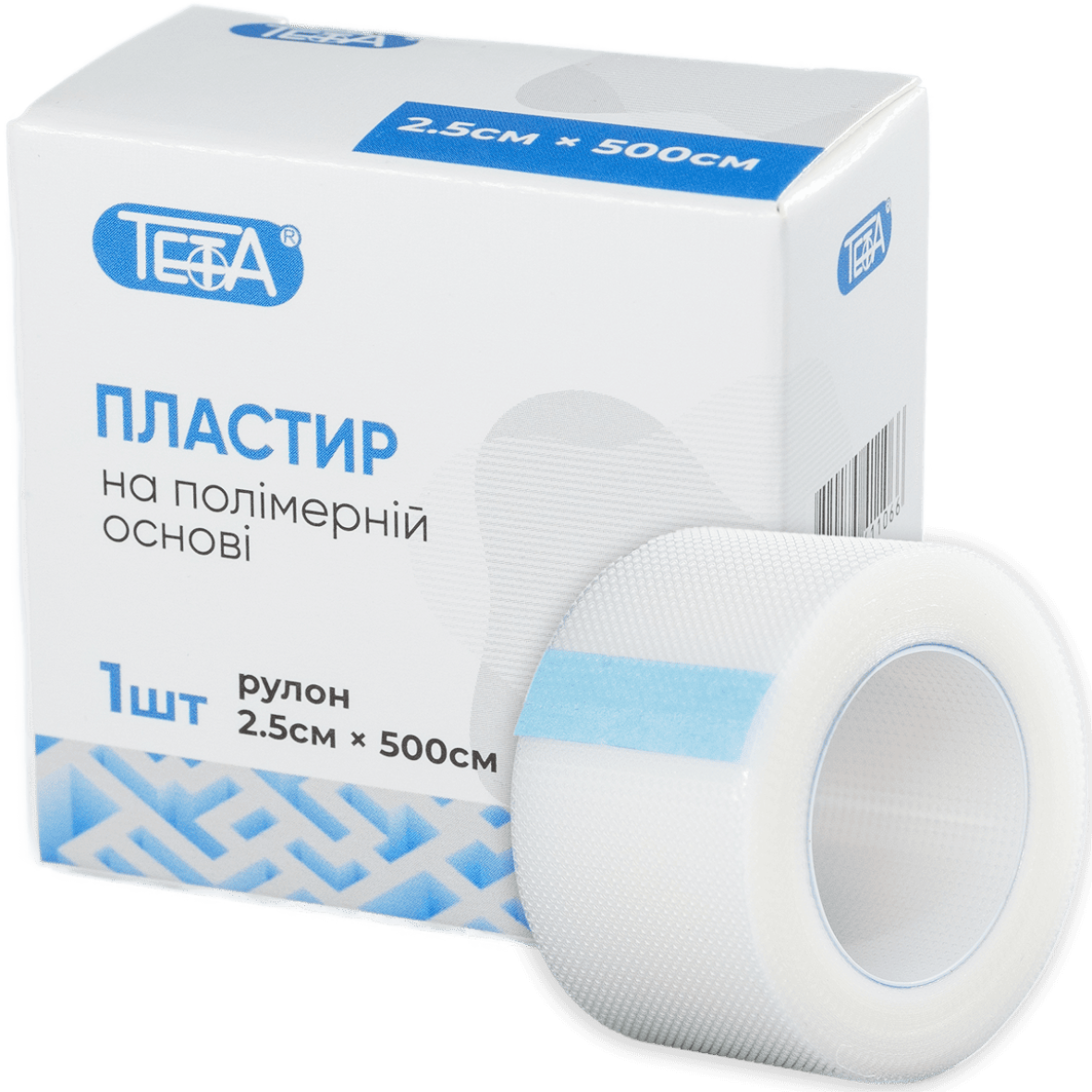 Пластир медичний в рулоні Тета, на полімерній основі, 2.5х500см, білий.