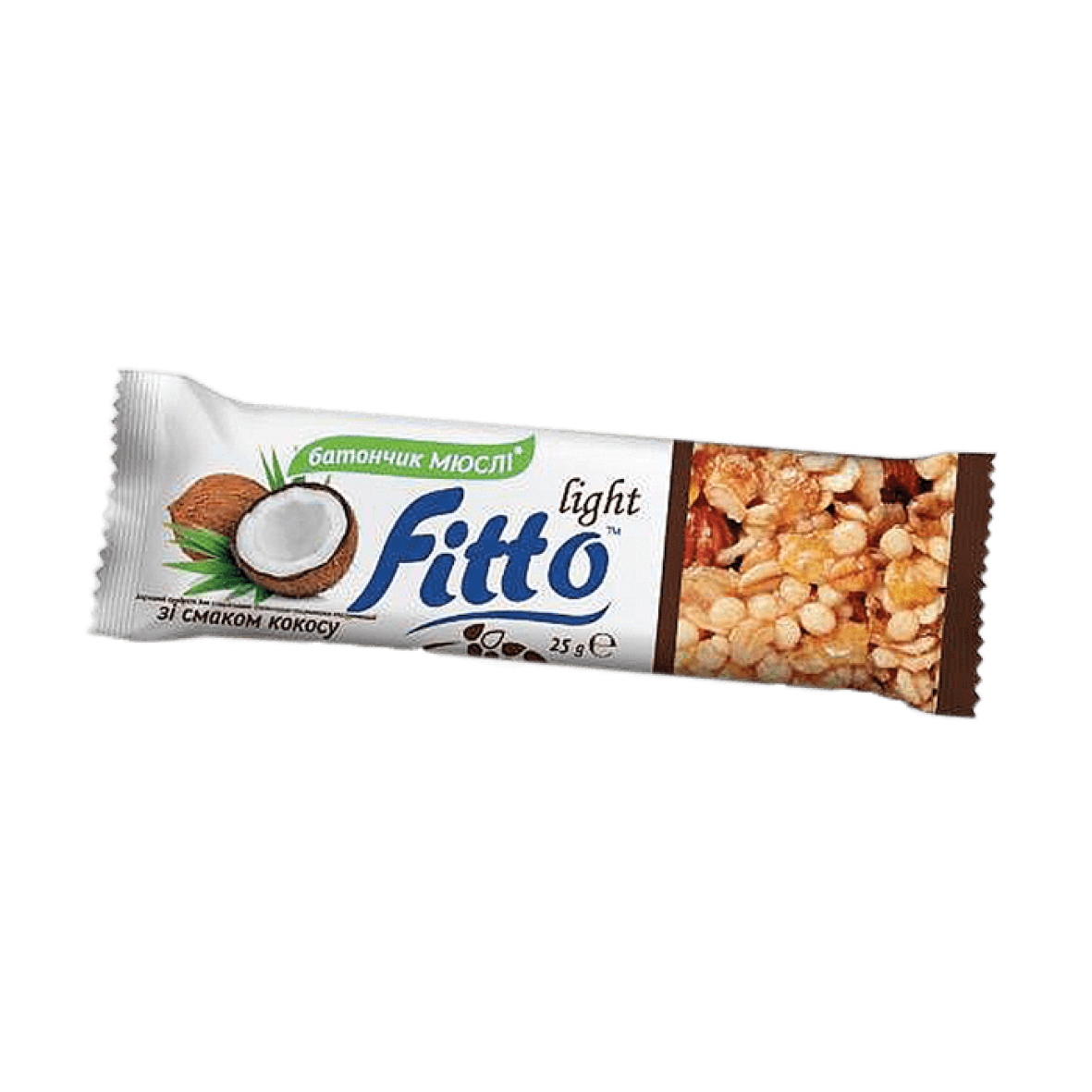 Батончик-мюслі Fitto light, з кокосовою стружкою